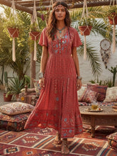 Load image into Gallery viewer, Floral Print , Bohemian Maxi Dress,Boho Sundress
