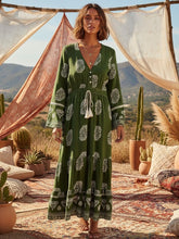 Load image into Gallery viewer, Wild Floral Tassel,Beach Bohemian Dress,Boho Maxi Dress
