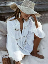 Load image into Gallery viewer, White hollow out,Bohemian shirt,Boho Blouses
