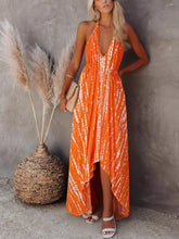 Load image into Gallery viewer, Floral Print ,Backless Sexy Beach Bohemian Dress,, High-Low Boho Dress
