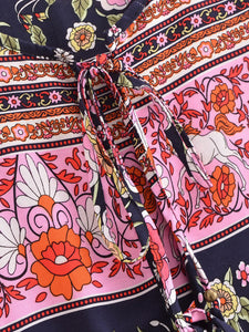 Boho Dress, Bohemian Maxi Dress,Multi Floral print