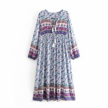 Load image into Gallery viewer, Floral Print,Bohemian Midi Sundress, Boho Dress
