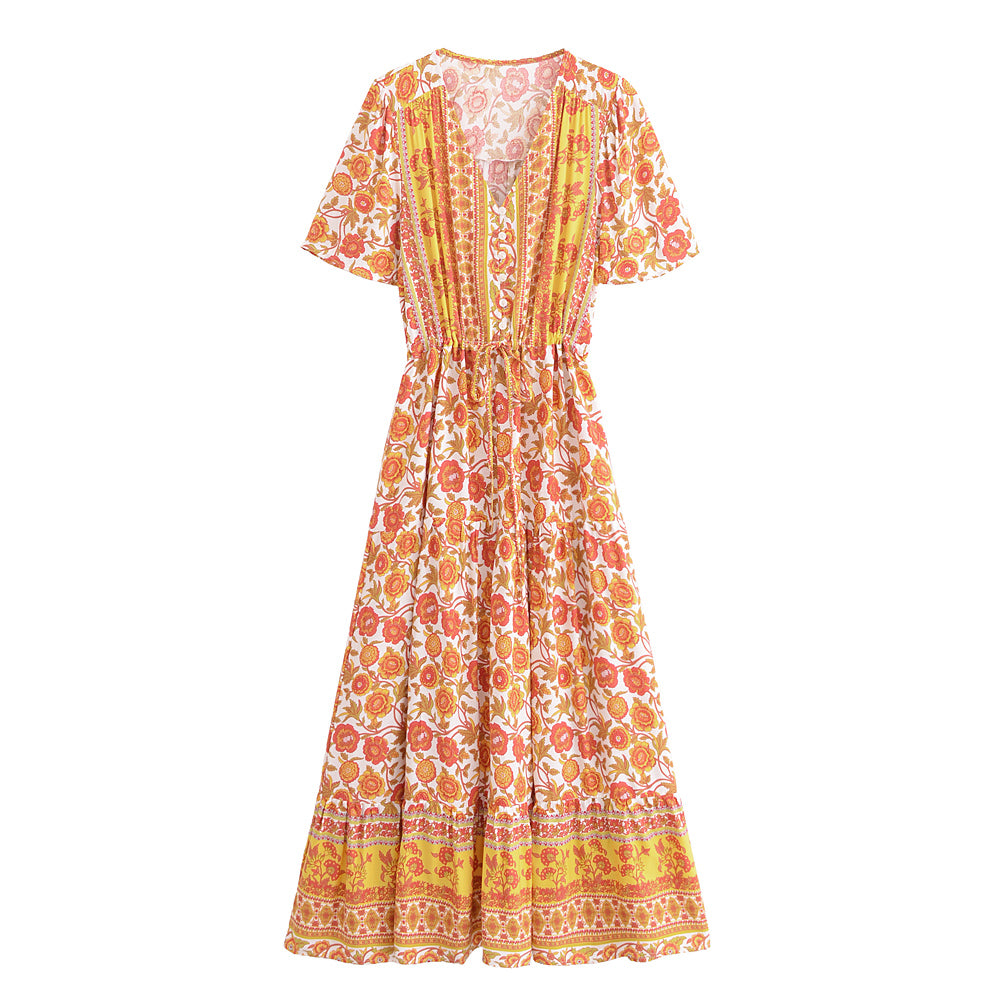 Maxi Dress, Boho Sundress,Floral print