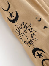 Load image into Gallery viewer, Star Moon Embroidery, Linen Cotton Blouse,Lace-up Tassel Boho Shirts
