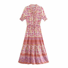 Load image into Gallery viewer, Ruffles Floral,Bohemian Midi Dress ,Boho Dress
