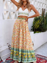 Load image into Gallery viewer, Camel Floral Print,Bohemian Maxi skirt , Boho Skirt
