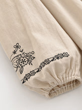 Load image into Gallery viewer, Retro Linen Cotton, Butterfly Embroidery ,Tassel Maxi  Boho Dress
