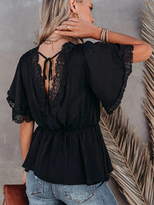 Solid Lace,Boho Blouse , Bohemian Shirts