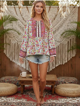 Load image into Gallery viewer, Boho Blouse Shirt,Bohemian Blusas,Floral Print
