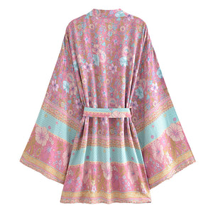 Bohemian Kimono,Boho Bikini Cover-ups,Beauty Floral