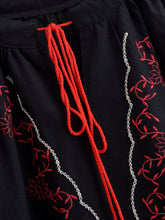 Load image into Gallery viewer, Retro Floral Embroidered, Linen Cotton Blouse ,Lace-up Boho Shirt
