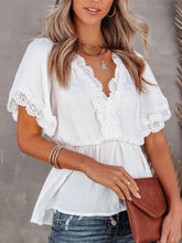 Load image into Gallery viewer, Solid Lace,Boho Blouse , Bohemian Shirts
