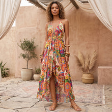 Load image into Gallery viewer, Wild Floral ,Open Back,Strapless Boho Dress
