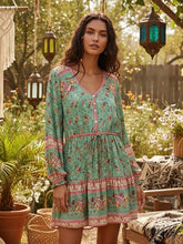 Load image into Gallery viewer, Mini Dress, Boho Sundress,Front Button Ruffles
