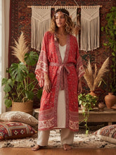 Load image into Gallery viewer, Boho Kimono , Bikini Cover-ups,Batwing Sleeve
