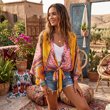 Load image into Gallery viewer, Bohemian Kimono, Boho Bikini Cover-ups,Multi Floral
