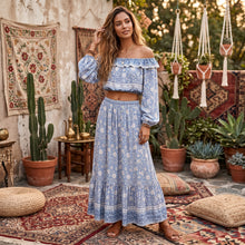 Load image into Gallery viewer, Boho Sets, Maxi Skirt and Tops, Wild Flower

