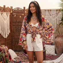 Load image into Gallery viewer, Wild Floral Print ,Boho Kimono,Bikini Cover-ups
