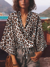 Load image into Gallery viewer, Leopard Print,Boho Short Robe Kimono,Bikini Cover-ups
