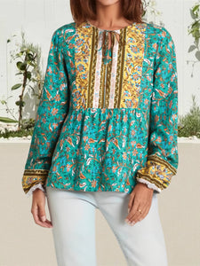 Boho Blouse Shirt,Bohemian Blusas,Floral Print