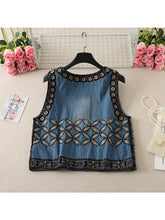 Load image into Gallery viewer, Denim Embroidery ,Suspender Vest ,Sequin Vest Waistcoat

