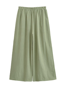 Wild Floral Embroidery ,Bohemian Wide Leg Pants,Boho Trousers
