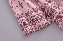 Load image into Gallery viewer, Pink Floral Print ,bohemian Robe,Boho Kimono
