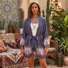Load image into Gallery viewer, Bohemian Kimino ,Short Robe , Boho Bikini Cover-ups
