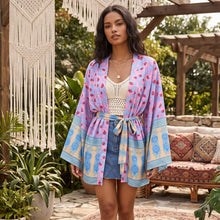 Load image into Gallery viewer, Floral Print Robe,Bohemian Kimono,Boho Cover-ups
