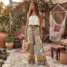 Load image into Gallery viewer, Peacock Floral Print ,Bohemian Pant , Rayon Boho Pants
