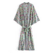 Load image into Gallery viewer, Bohemian Printed Rayon Kimono Robe - Long Floral Summer Cardigan Cover-Up
