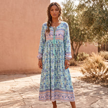 Load image into Gallery viewer, Wild Floral Print,Bohemian Maxi Dress,Boho Sundress
