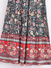 Load image into Gallery viewer, Multi Floral Printed, Beach Bohemian Pleated ,Maxi Skirts
