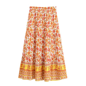 Boho Skirt, Maxi Skirt, Bohemian Wild Flower