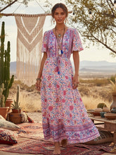 Load image into Gallery viewer, Maxi Dress, Boho Dress,Pink Floral Print

