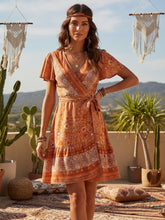 Load image into Gallery viewer, Pink Floral Print,Beach Mini Dress,Boho Dresses
