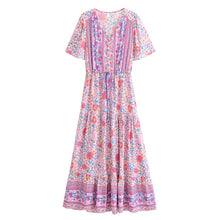Load image into Gallery viewer, Maxi Dress, Boho Dress,Pink Floral Print
