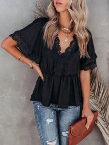 Solid Lace,Boho Blouse , Bohemian Shirts