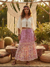 Load image into Gallery viewer, Pink Floral Printed,Midi Skirt,Boho Skirt
