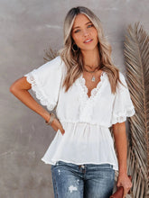 Load image into Gallery viewer, Solid Lace,Boho Blouse , Bohemian Shirts
