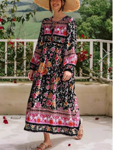 Load image into Gallery viewer, Boho Dress, Bohemian Maxi Dress,Multi Floral print

