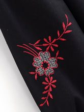 Load image into Gallery viewer, Retro Floral Embroidered ,Linen Cotton Blouse ,Lace-up Tassel Boho Shirts
