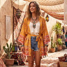 Load image into Gallery viewer, Floral Print,Boho Cover-ups, Bohemian Kimono
