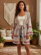 Load image into Gallery viewer, Bohemian Kimino ,Short Robe , Boho Bikini Cover-ups
