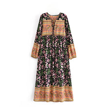 Load image into Gallery viewer, Floral Print, Bohemian Maxi Dress ,Boho Dress
