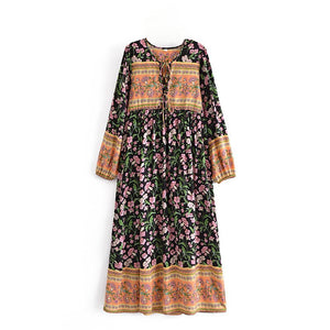 Floral Print, Bohemian Maxi Dress ,Boho Dress