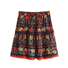 Load image into Gallery viewer, Boho Mini Skirt ,Bohemian Rayon Cotton Skirts
