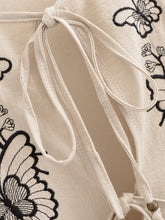 Load image into Gallery viewer, Retro Linen Cotton, Butterfly Embroidery ,Tassel Maxi  Boho Dress

