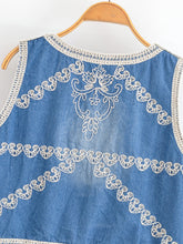 Load image into Gallery viewer, Denim Embroidery ,Suspender Vest ,Sequin Vest Waistcoat
