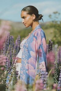 Star And Moon ,Bohemian kimono, Boho Cover-ups